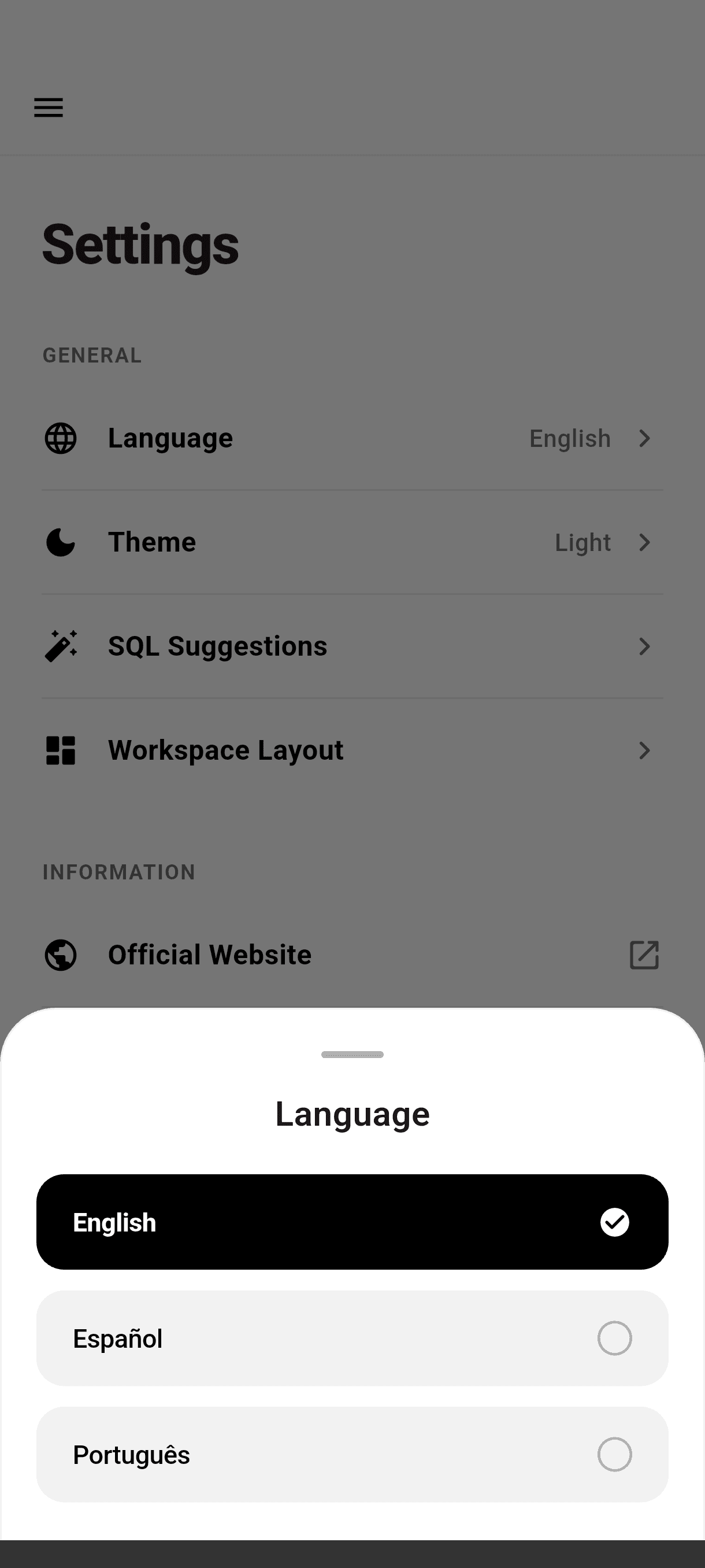 Language selector